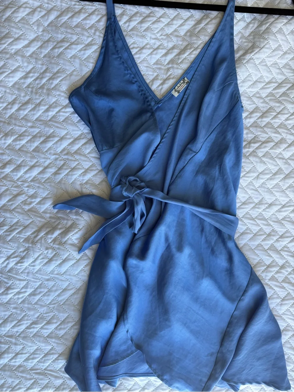 Free people blue slip tie dress